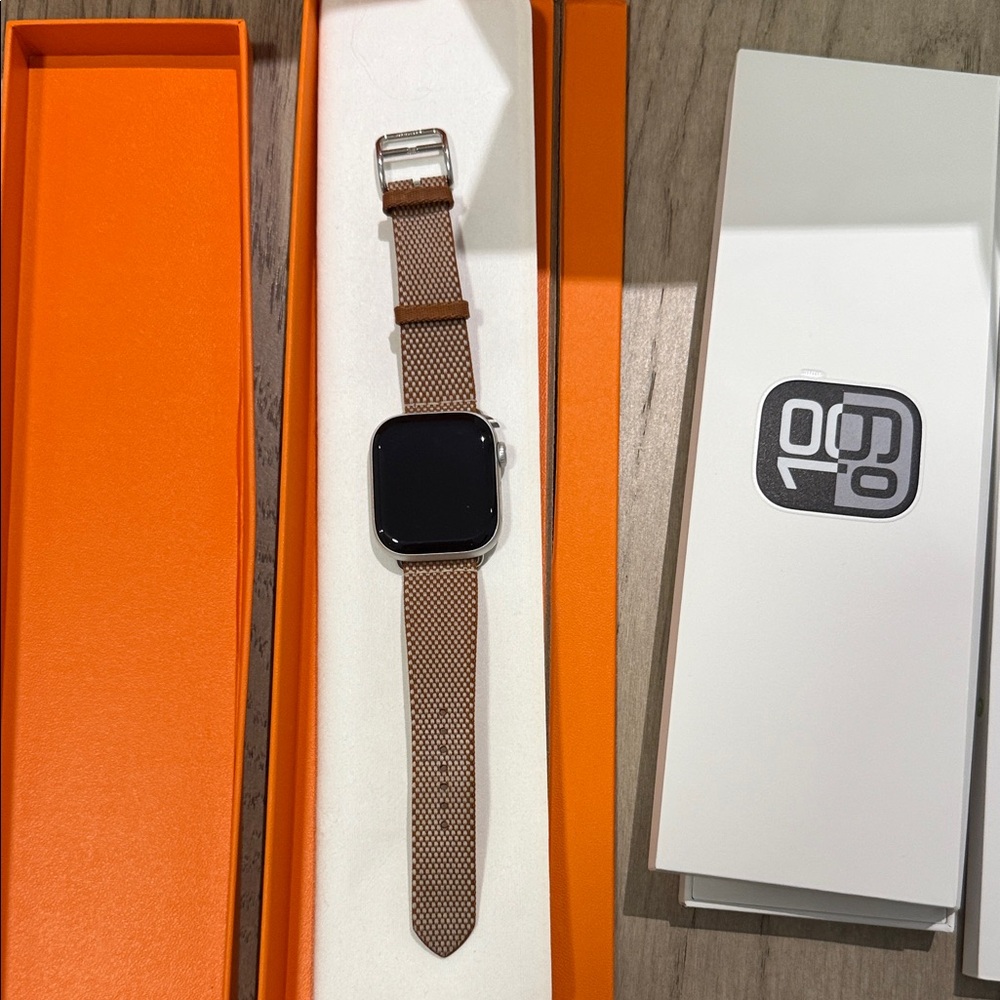 Apple Smartwatch with Brown Band